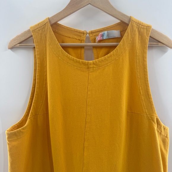 Free People Beach Slouchy Oversized Cotton Boho Romper Golden Yellow Size Large - Picture 4 of 11